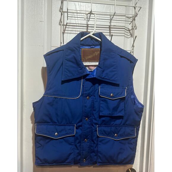 Vintage Adventure Gear Goose Down Vest Quilted Double Layer Body Men L Zip up - Picture 10 of 10